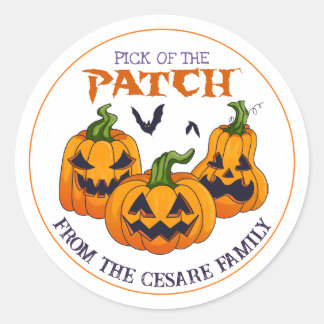Skrämmande Halloween Familj Pumpafält JackoLantern Runt Klistermärke