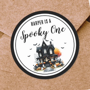 Skrämmande Halloween-fest för ettåring Runt Klistermärke