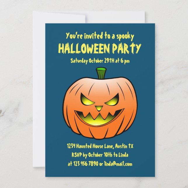 Skrämmande Halloween-fest inbjudan (Framsida)