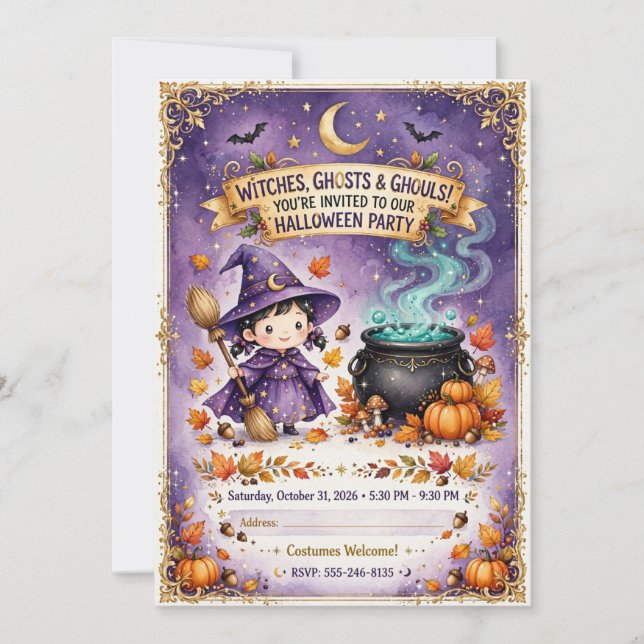 Skrämmande Halloween-fest inbjudan 🎃👻 (Framsida)