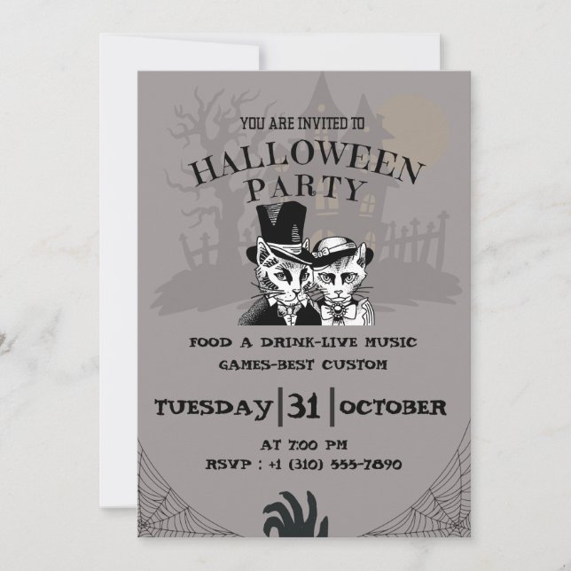 Skrämmande Halloween-fest inbjudan (Framsida)