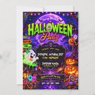 Skrämmande Halloween-fest inbjudan
