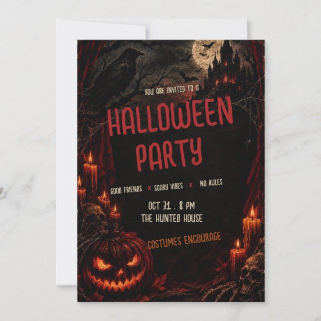Skrämmande Halloween-fest inbjudan (Framsida)