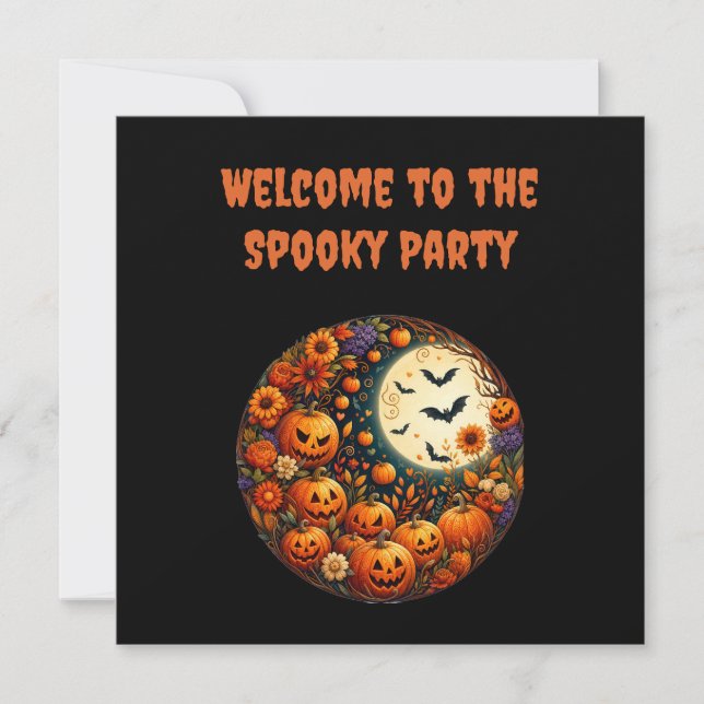 Skrämmande Halloween-fest inbjudan Anpassningsbar (Framsida)