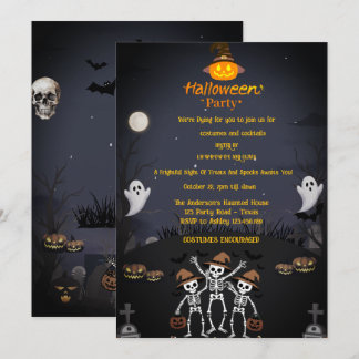 Skrämmande Halloween-fest-inbjudan Inbjudningar