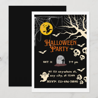 Skrämmande Halloween-fest Invitation Inbjudningar