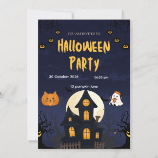 Skrämmande Halloween-fest Invitation – Redigerbar Inbjudningar