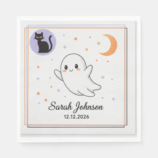 Skrämmande Halloween-fest servetter | 3-lagers söt (Framsidan)