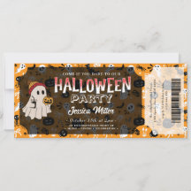 Skrämmande Halloween-festbiljett-inbjudan