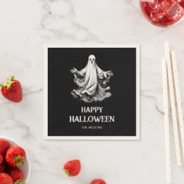 Skrämmande Halloween-festligheter med spöke Pappersservett