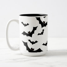 Skrämmande Halloween-fladdermöss Mönster Estetisk