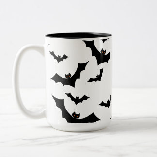 Skrämmande Halloween-fladdermöss Mönster Estetisk Två-Tonad Mugg