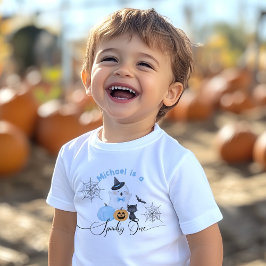Skrämmande Halloween-födelsedag blå Boo T Shirt