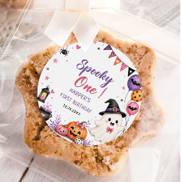 Skrämmande Halloween-födelsedagsdekal Runt Klistermärke