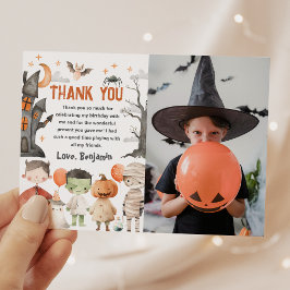 Skrämmande Halloween födelsedagsfoto tackkort Tack Kort
