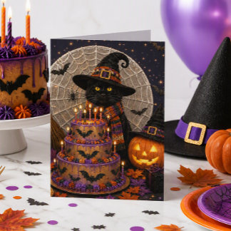 Skrämmande Halloween-födelsedagsgratulation för sv Kort