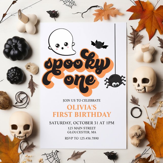 Skrämmande Halloween-födelsedagsinbjudan 1 år Inbjudningar (Skapare uppladdad)