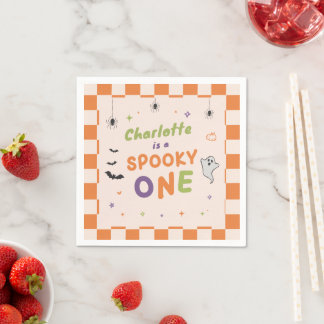Skrämmande Halloween-födelsedagsservetter för ettå Pappersservett