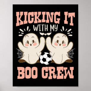 Skrämmande Halloween-fotboll Sparkar Det Med Min K Poster