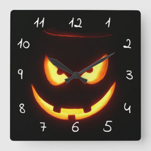 skrämmande Halloween Fyrkantig Klocka