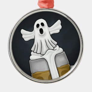 Skrämmande Halloween-ghost Julgransprydnad Metall