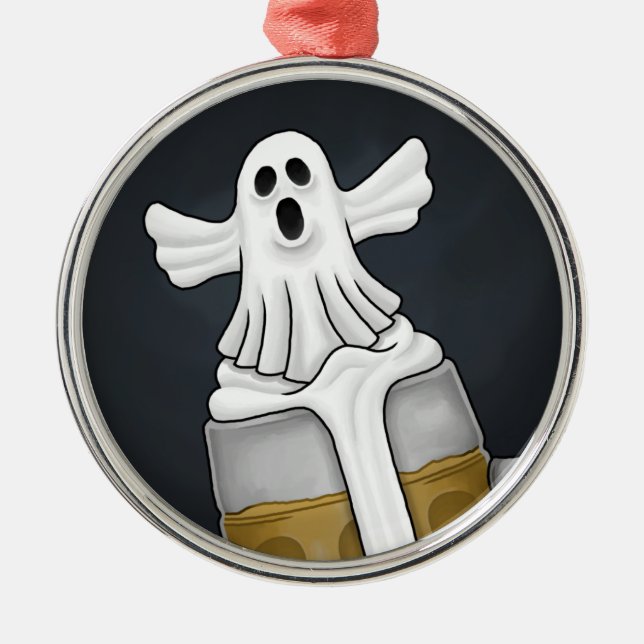 Skrämmande Halloween-ghost  Julgransprydnad Metall (Framsidan)