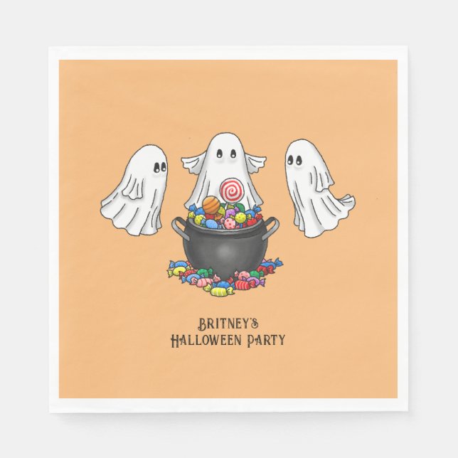 Skrämmande Halloween-ghost Pappersservett (Framsidan)