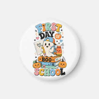 Skrämmande Halloween-grafisk design för skolstarte Magnet
