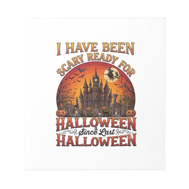 Skrämmande Halloween-hall Slott Häxa Pumpa Anteckningsblock (Framsida)