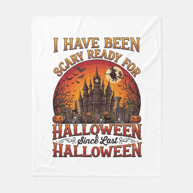 Skrämmande Halloween-hall Slott Häxa Pumpa Fleecefilt (Framsidan)