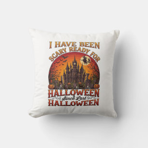 Skrämmande Halloween-hall Slott Häxa Pumpa Kudde