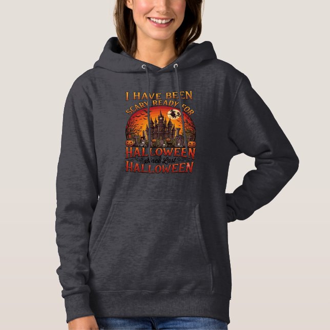 Skrämmande Halloween-hall Slott Häxa Pumpa T Shirt (Framsida)
