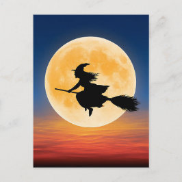 Skrämmande Halloween-hälsningskort för häxor Vykort