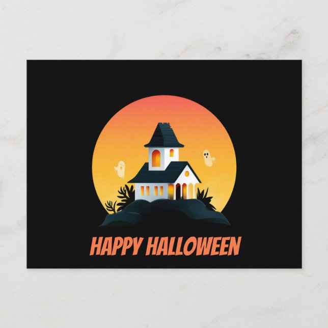 Skrämmande Halloween-hälsningskort Vykort (Framsida)