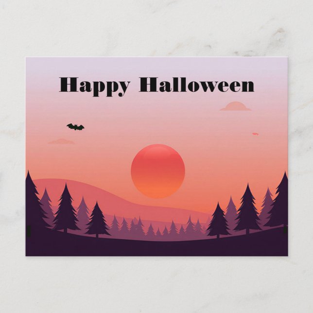 Skrämmande Halloween-hälsningskort Vykort (Framsida)