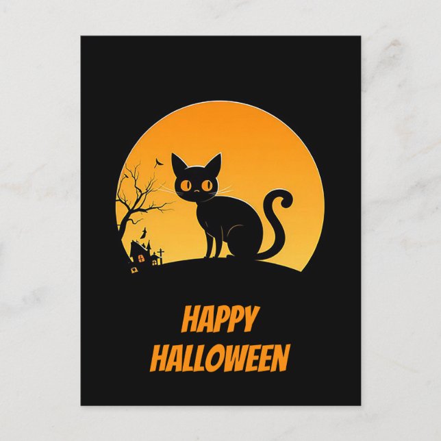 Skrämmande Halloween-hälsningskort Vykort (Framsida)