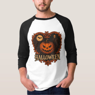 Skrämmande Halloween herr 3/4-ärmad raglan t-shirt