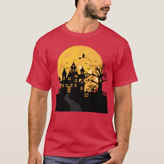 skrämmande halloween-husvänner t shirt (Framsida)