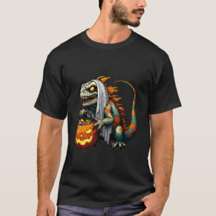 Skrämmande Halloween Iguana Spöke Låtsas Godispåse T Shirt