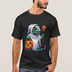 Skrämmande Halloween Iguana Spöke Låtsas Godispåse T Shirt
