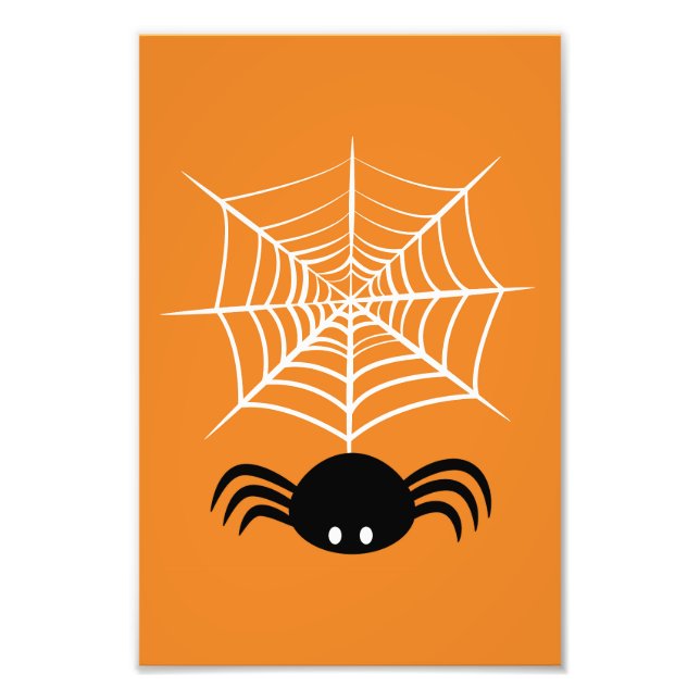 Skrämmande Halloween-illustration av spindel Fototryck (Framsidan)