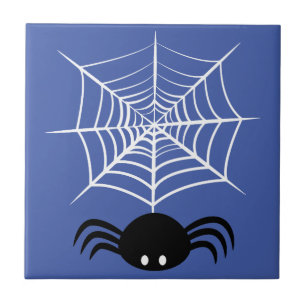 Skrämmande Halloween-illustration av spindel Kakelplatta