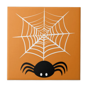 Skrämmande Halloween-illustration av spindel Kakelplatta