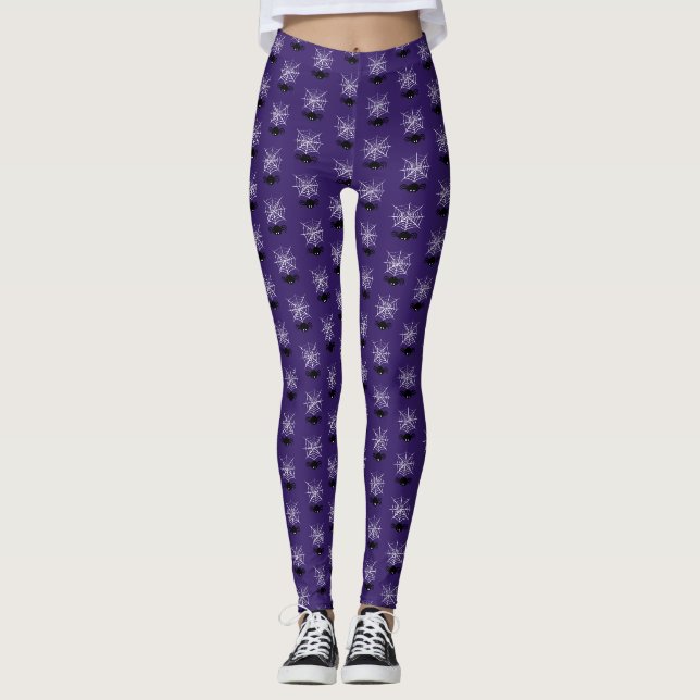 Skrämmande Halloween-illustration av spindel Leggings (Framsida)