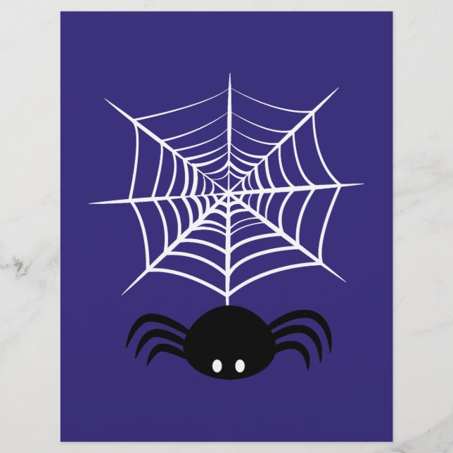Skrämmande Halloween-illustration av spindel Reklamblad (Framsidan)