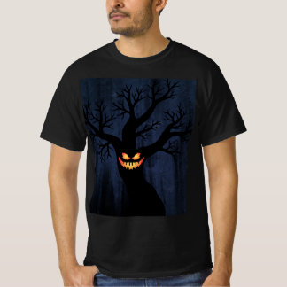 Skrämmande Halloween-illustration med självlysande T Shirt