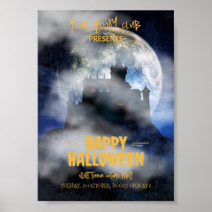 Skrämmande Halloween-inbjudan, Boo Halloween-fest Poster