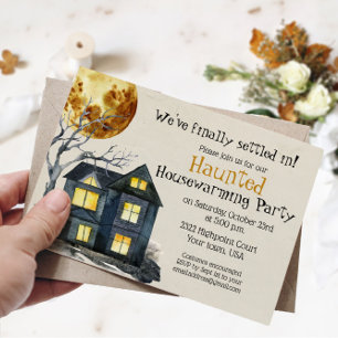 Skrämmande Halloween Invitation till Inflyttningsf Inbjudningar