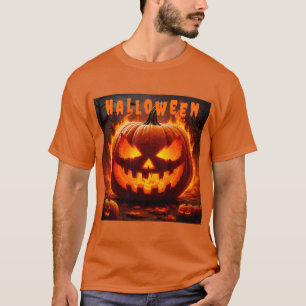 Skrämmande Halloween Jack-O'-Lantern med låga T Shirt