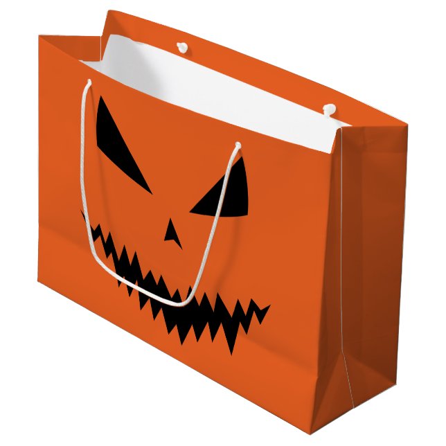 Skrämmande Halloween Jack OLantern svart ansikte o (Framsidan Vinklad)